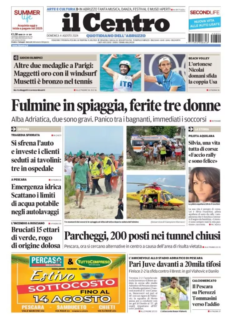 Prima-pagina-il centro-oggi-edizione-del-2024-08-04